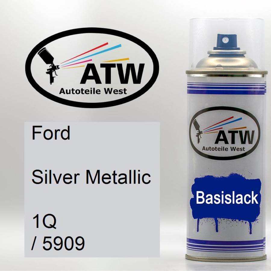 Ford, Silver Metallic, 1Q / 5909: 400ml Sprühdose, von ATW Autoteile West.
